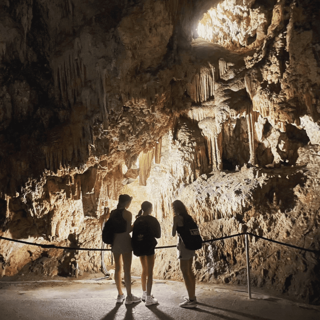 Hazel Grove High School students explore caves in Nerja