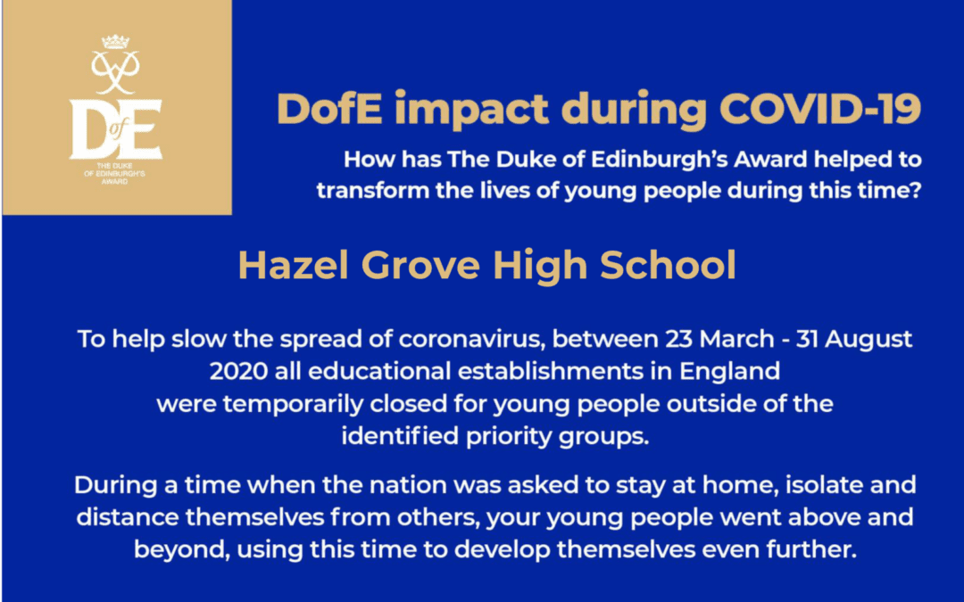 DofE marks Hazel Grove students’ lockdown achievements