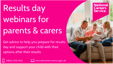 Results day webinars for parents and carers