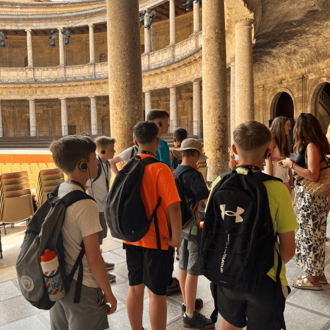 Hazel Grove High School students take guided tour in La Alhambra