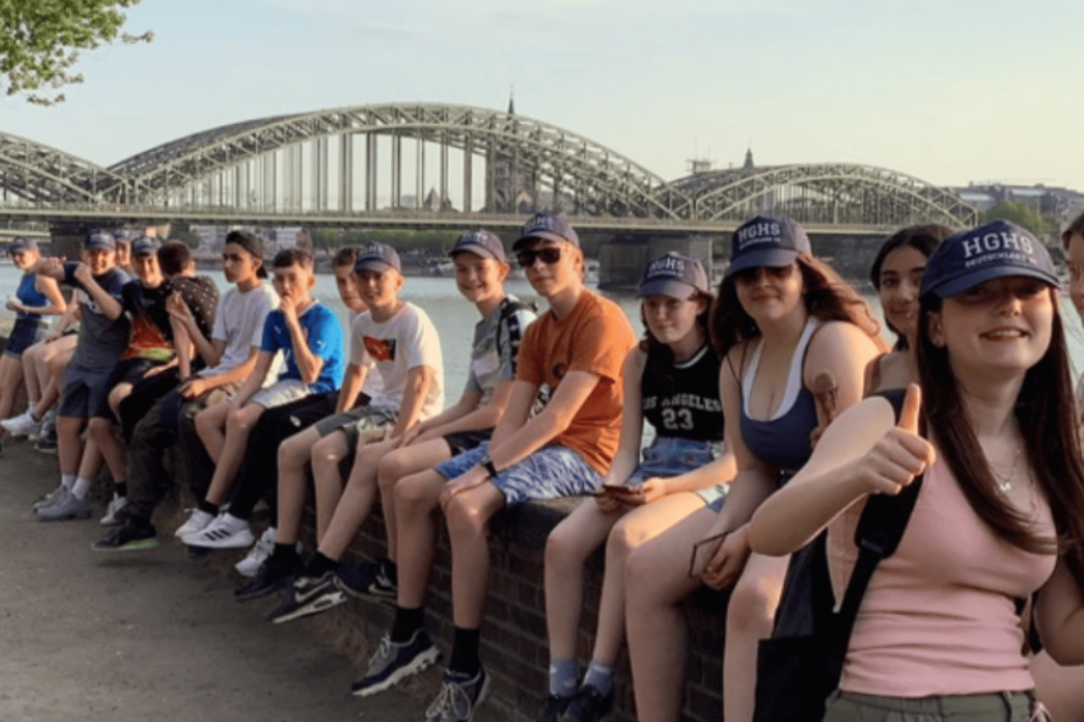 Hazel Grove High School students enjoy ice creams in Cologne.